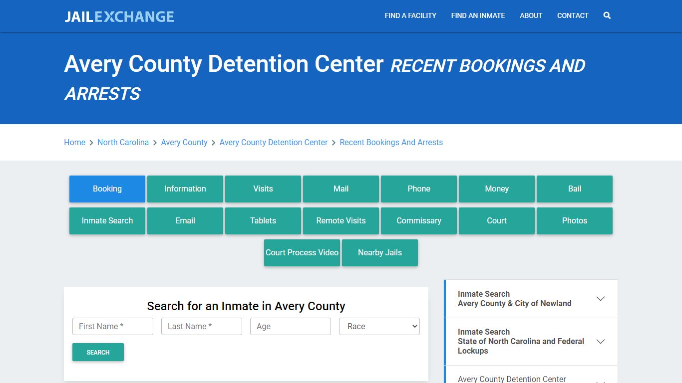 Avery County Detention Center Recent Bookings And Arrests - Jail Exchange