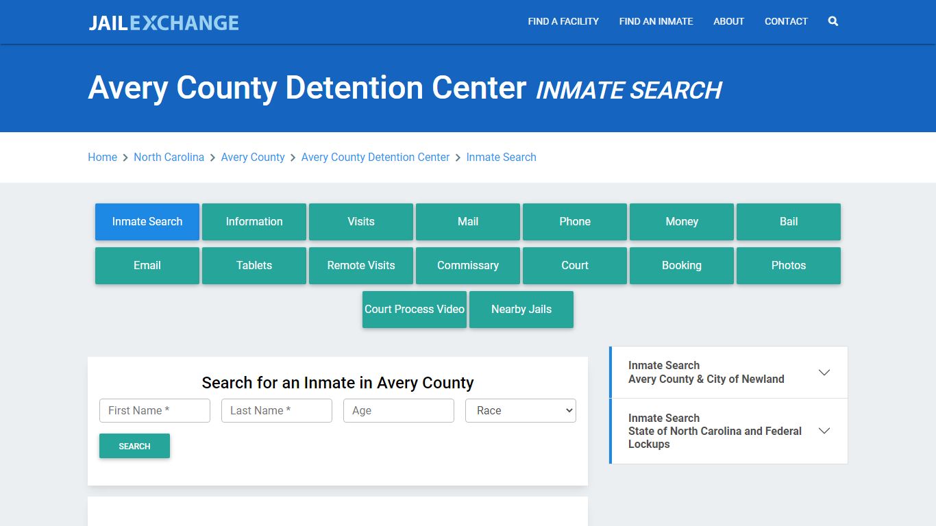 Avery County Detention Center Inmate Search - Jail Exchange